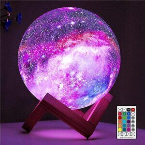 Moon Lamp Galaxy Lamp 5.9 inch 16 Colors LED 3D Moon Light, Remote